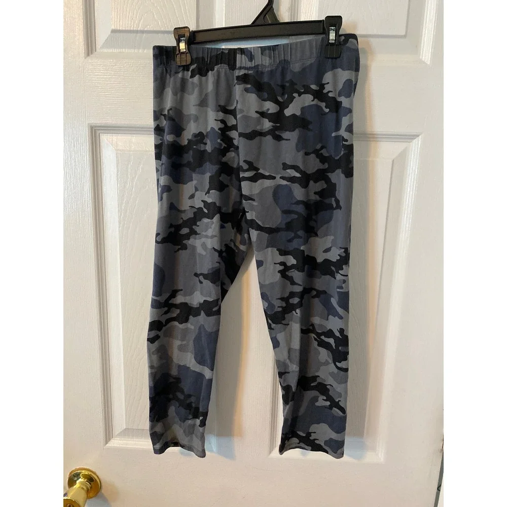 No Boundaries Girls Camo Leggings Blue Gray Camouflage Ankle Length Small 3-5